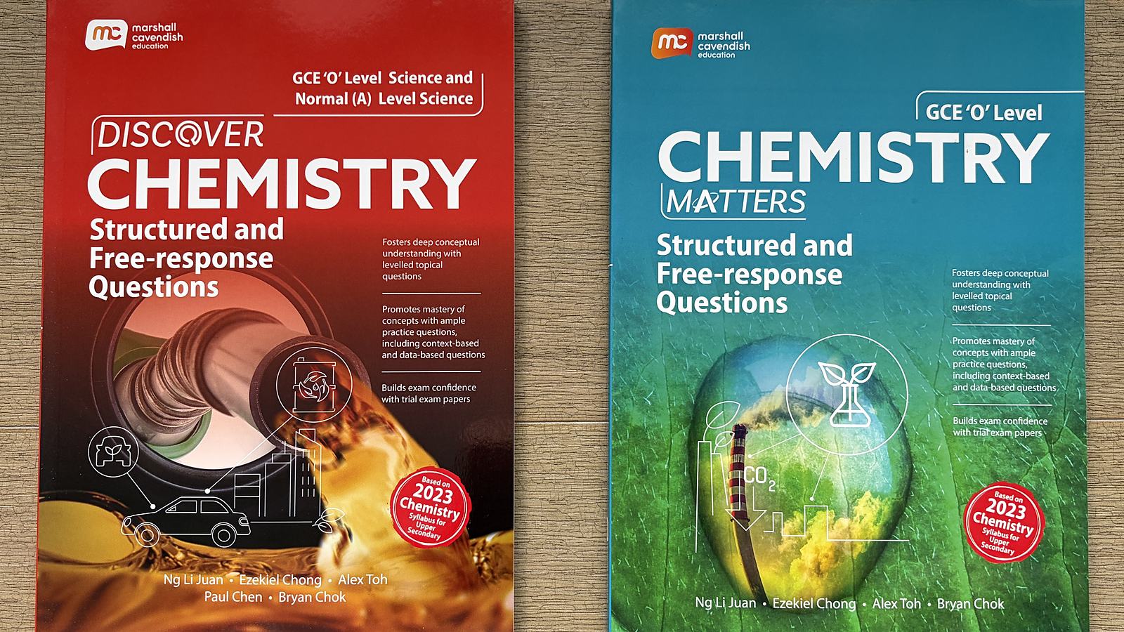 Discover Chemistry and Chemistry Matters, Structured and Free-response Questions, co-authored by our lead tutor and published by Marshall Cavendish Education